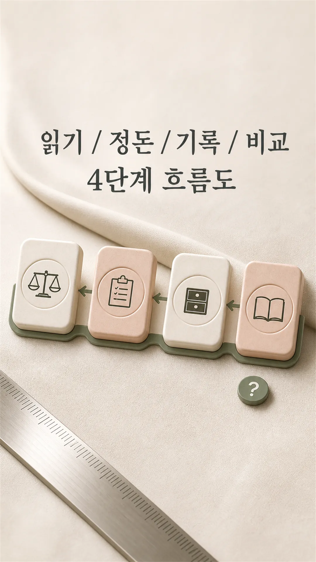 읽기·정돈·기록·비교 4단계 흐름도