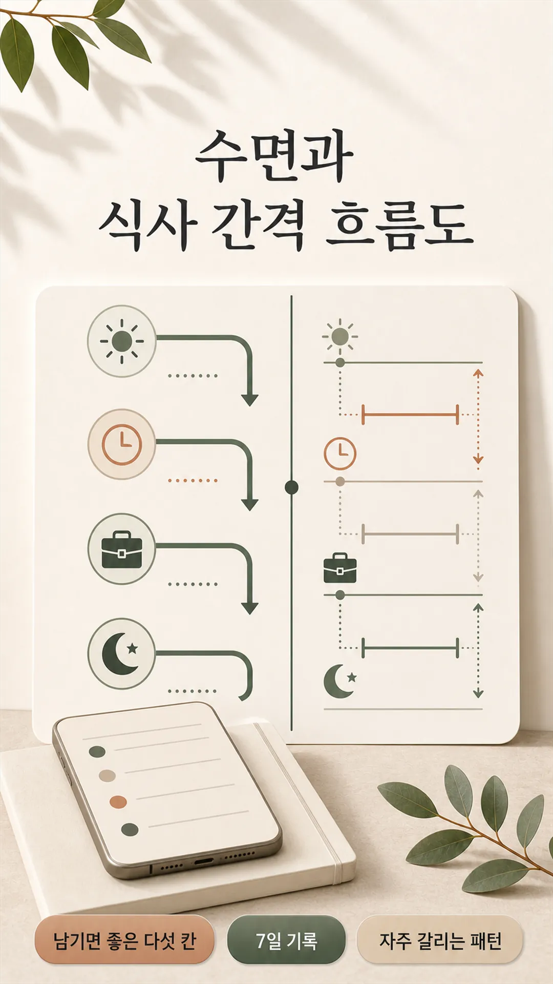 수면과 식사 간격 흐름도