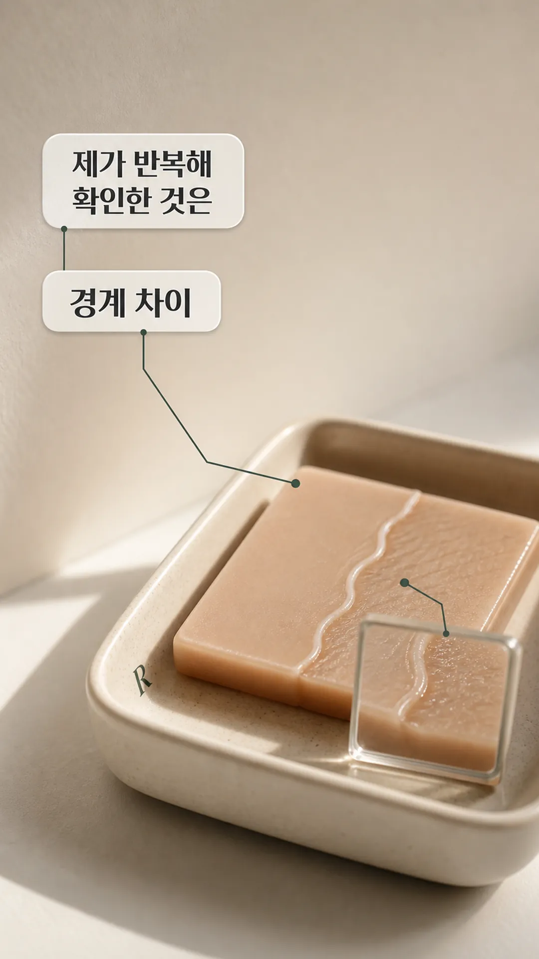 같은 조명 피부 경계 확인 장면