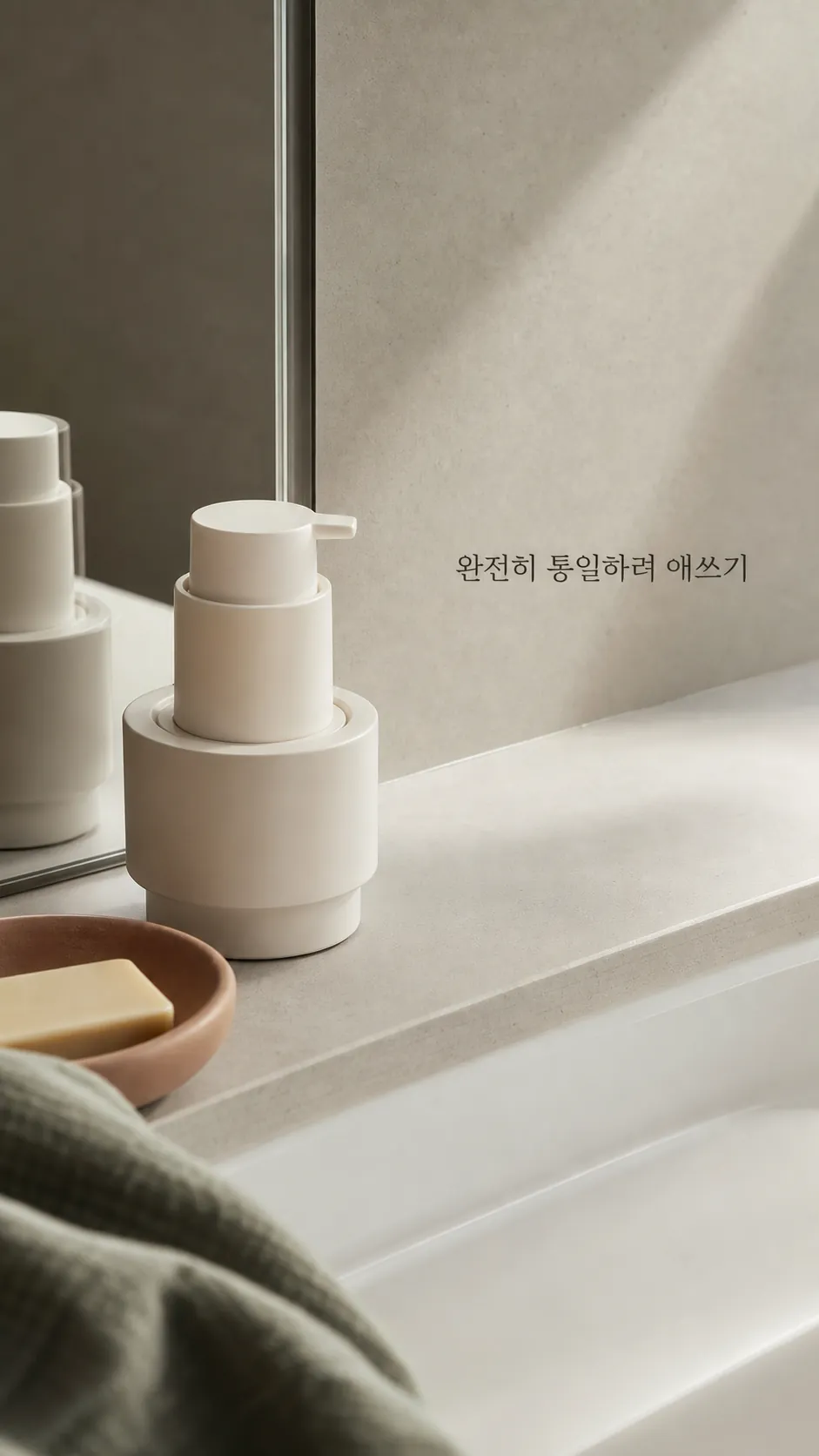 세안대 옆 보습 도구 피부 질감 매크로
