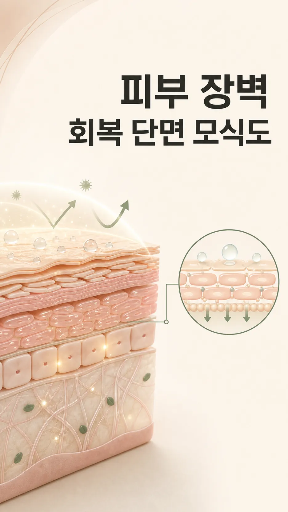 피부 장벽 회복 단면 모식도