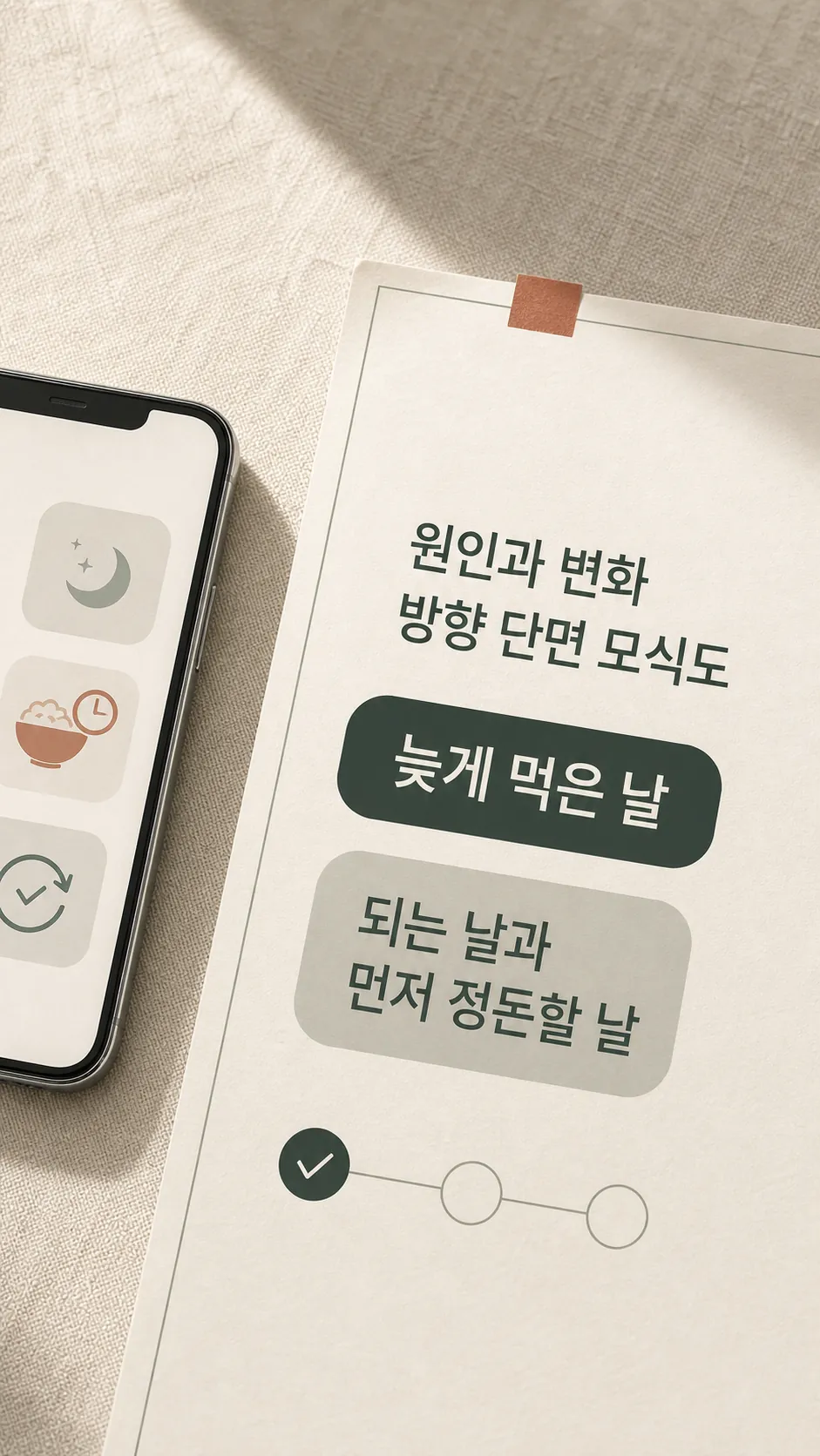 원인과 변화 방향 단면 모식도