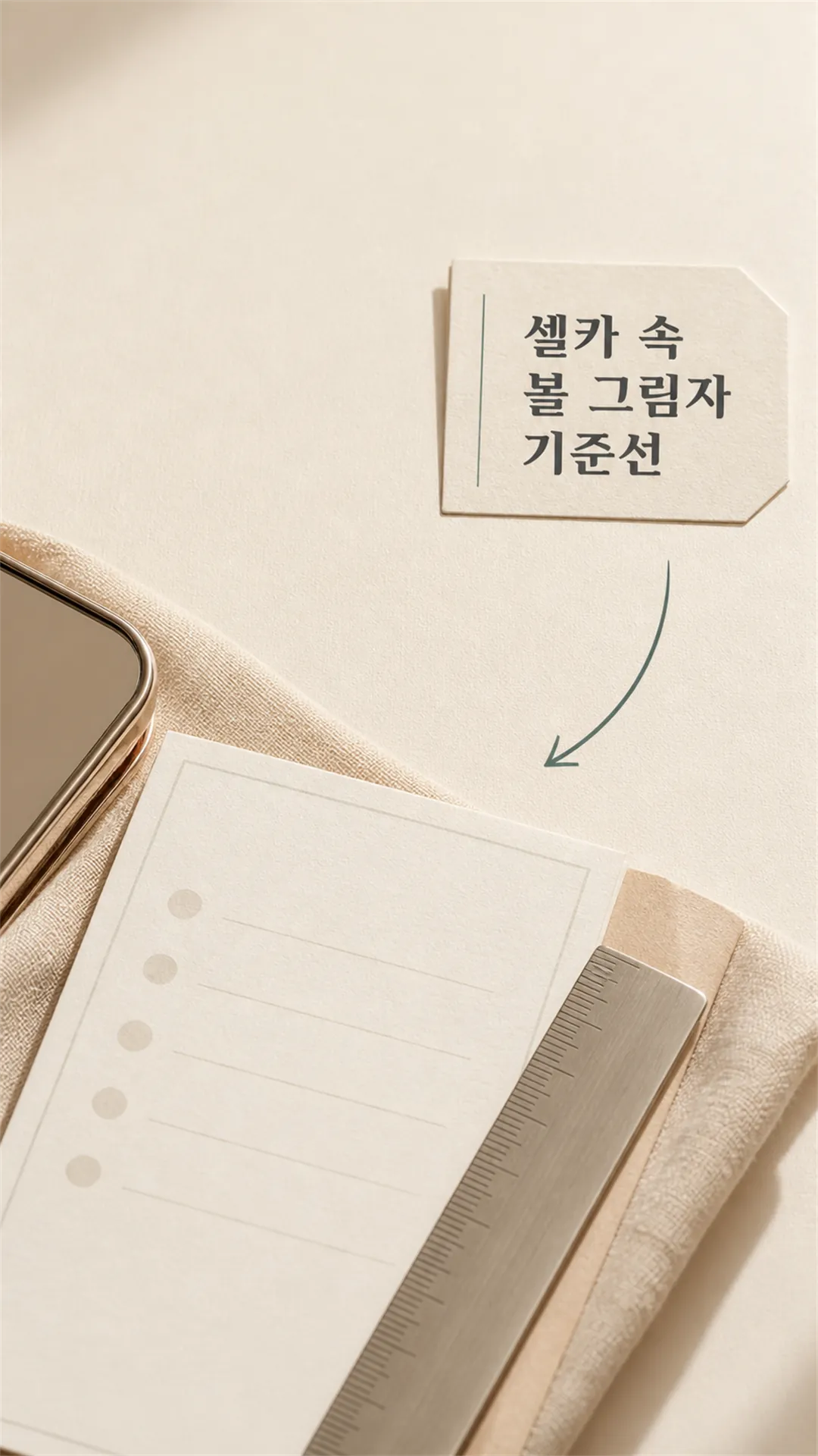 셀카 속 볼 그림자 기준선