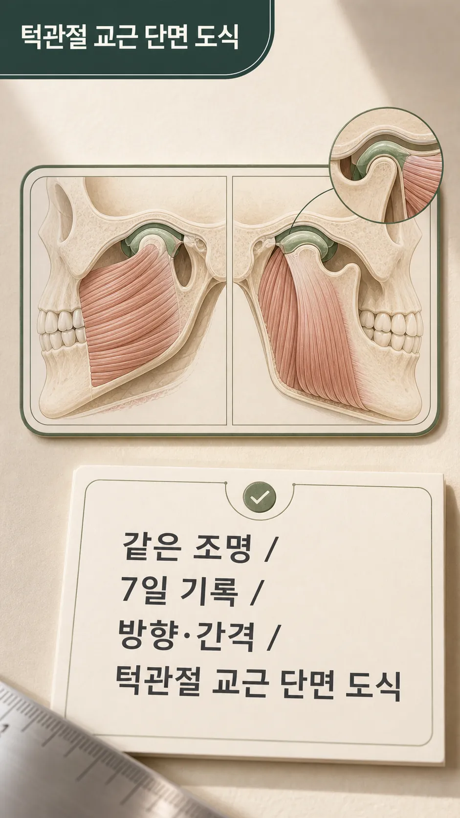 턱관절 교근 단면 도식