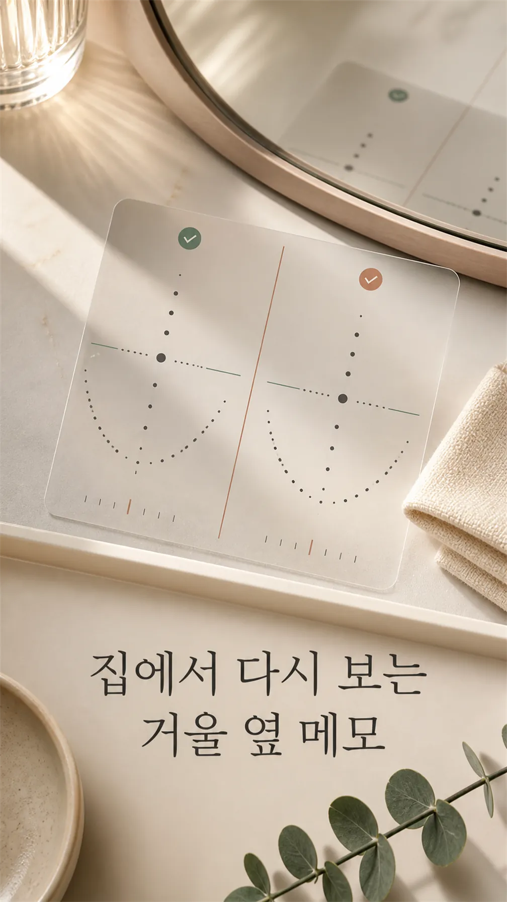 집에서 다시 보는 거울 옆 메모