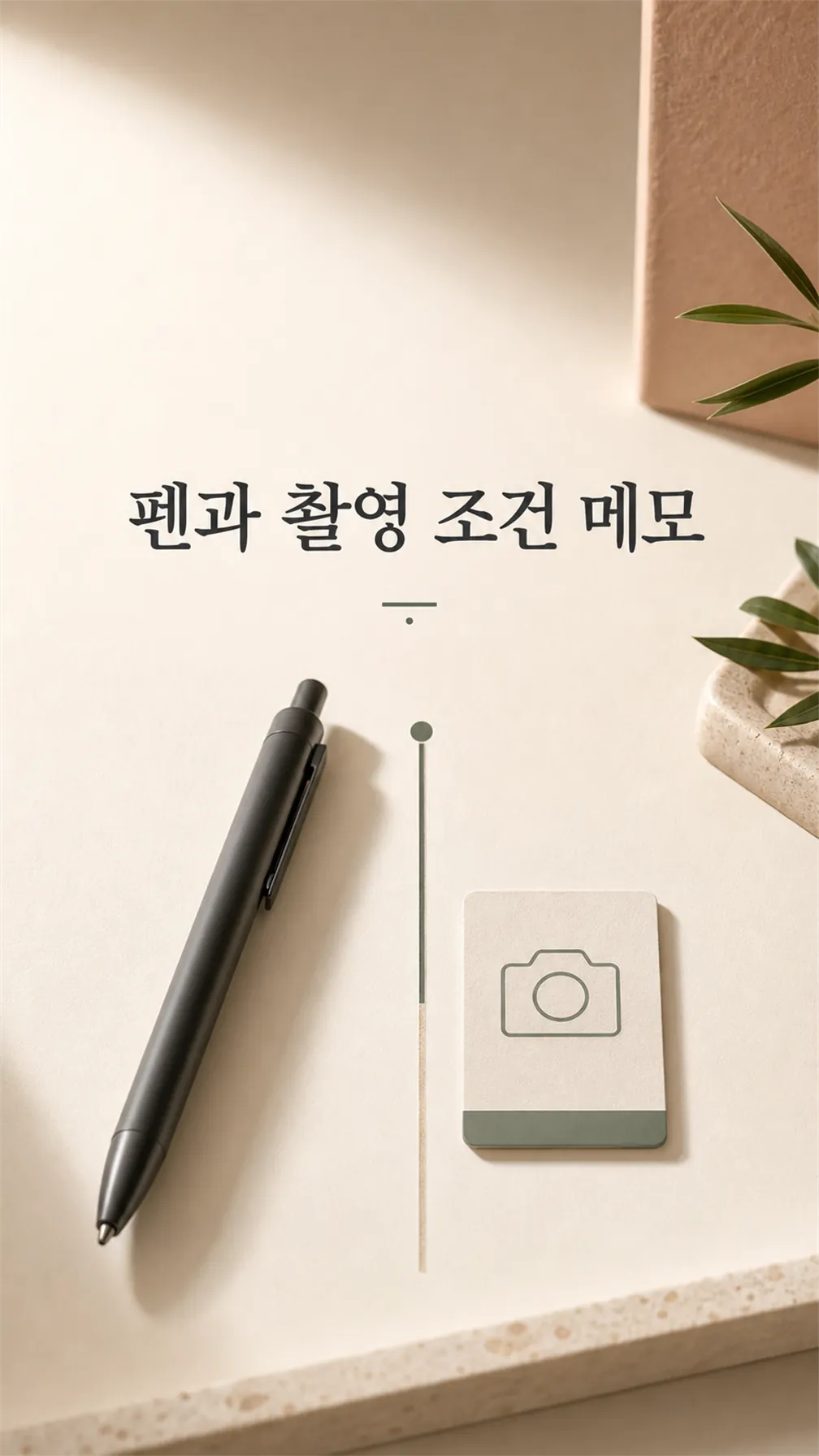 펜과 촬영 조건 메모