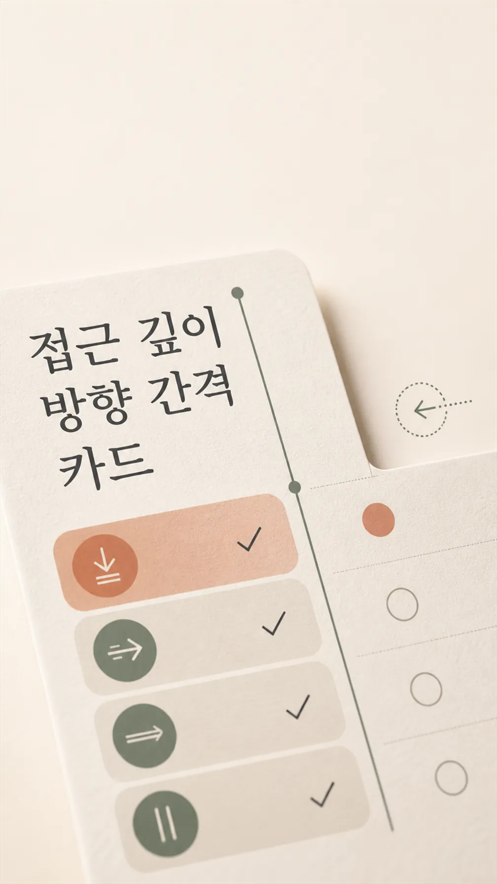 접근 깊이 방향 간격 카드