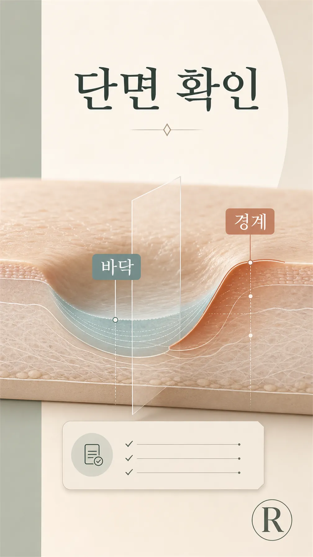 새살침이 만드는 바닥 차오를 공간 단면