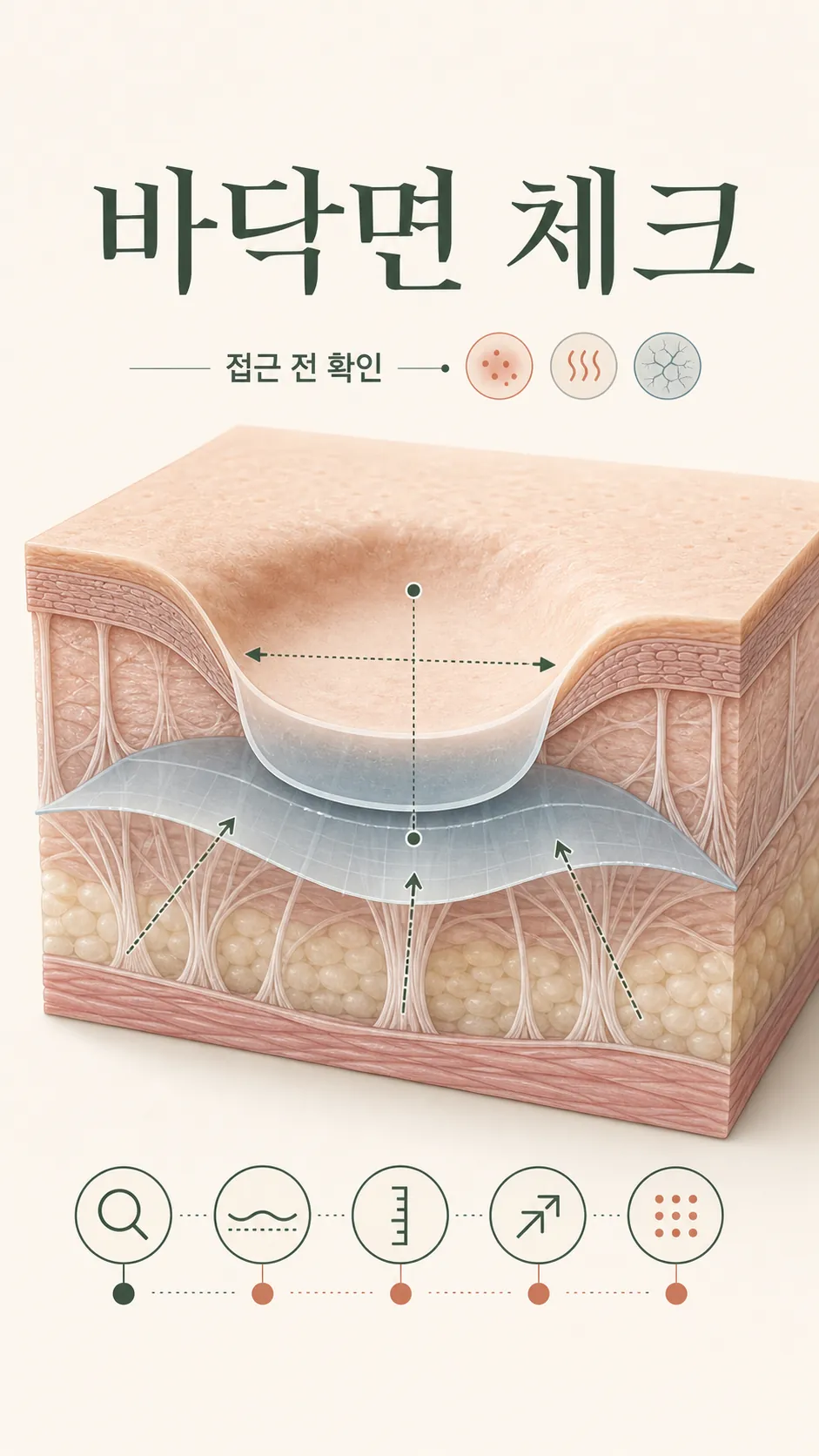 흉터 지도 옆 정밀 니들 실루엣 정물
