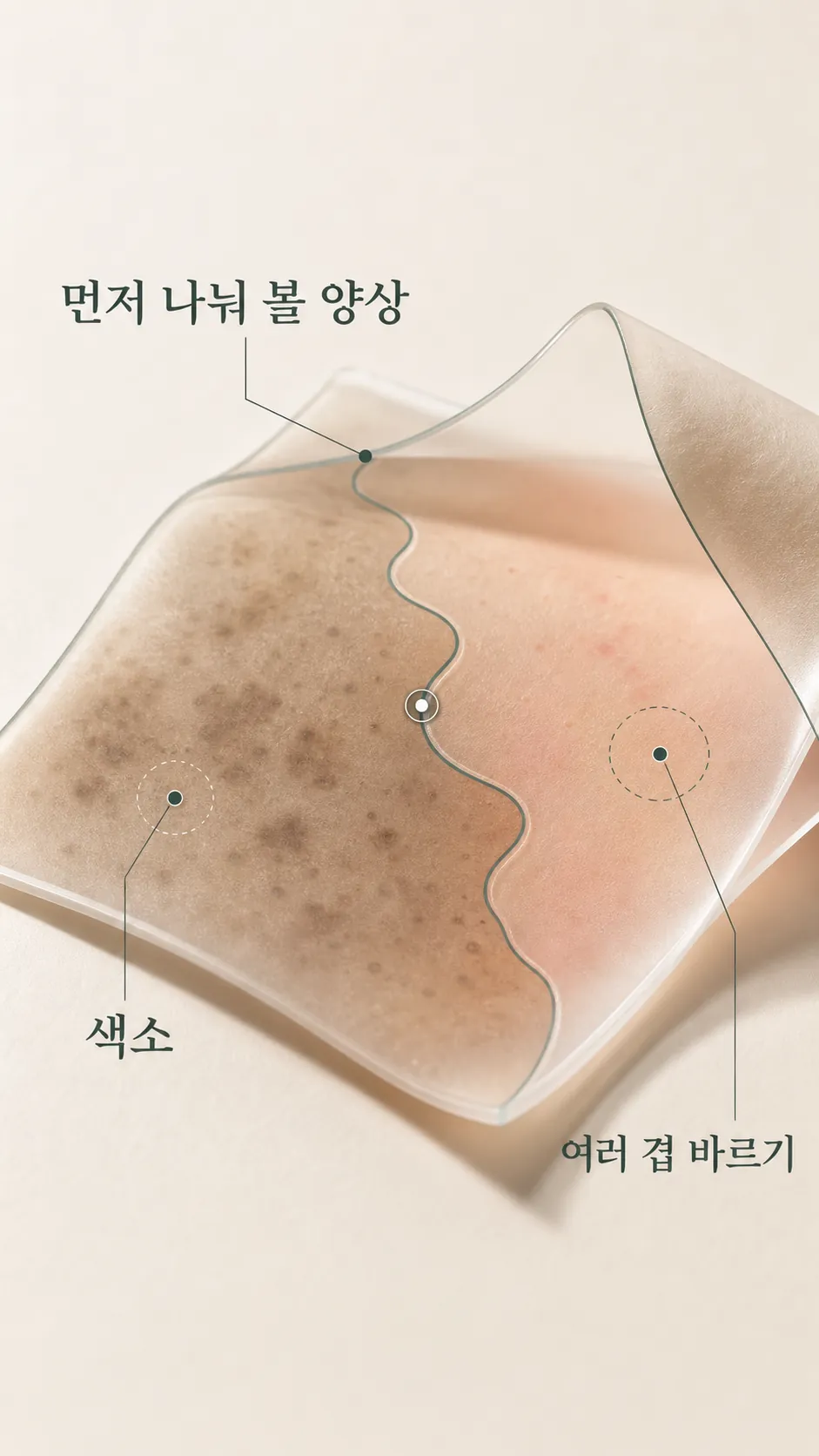접히는 부위의 마찰 경계 표시