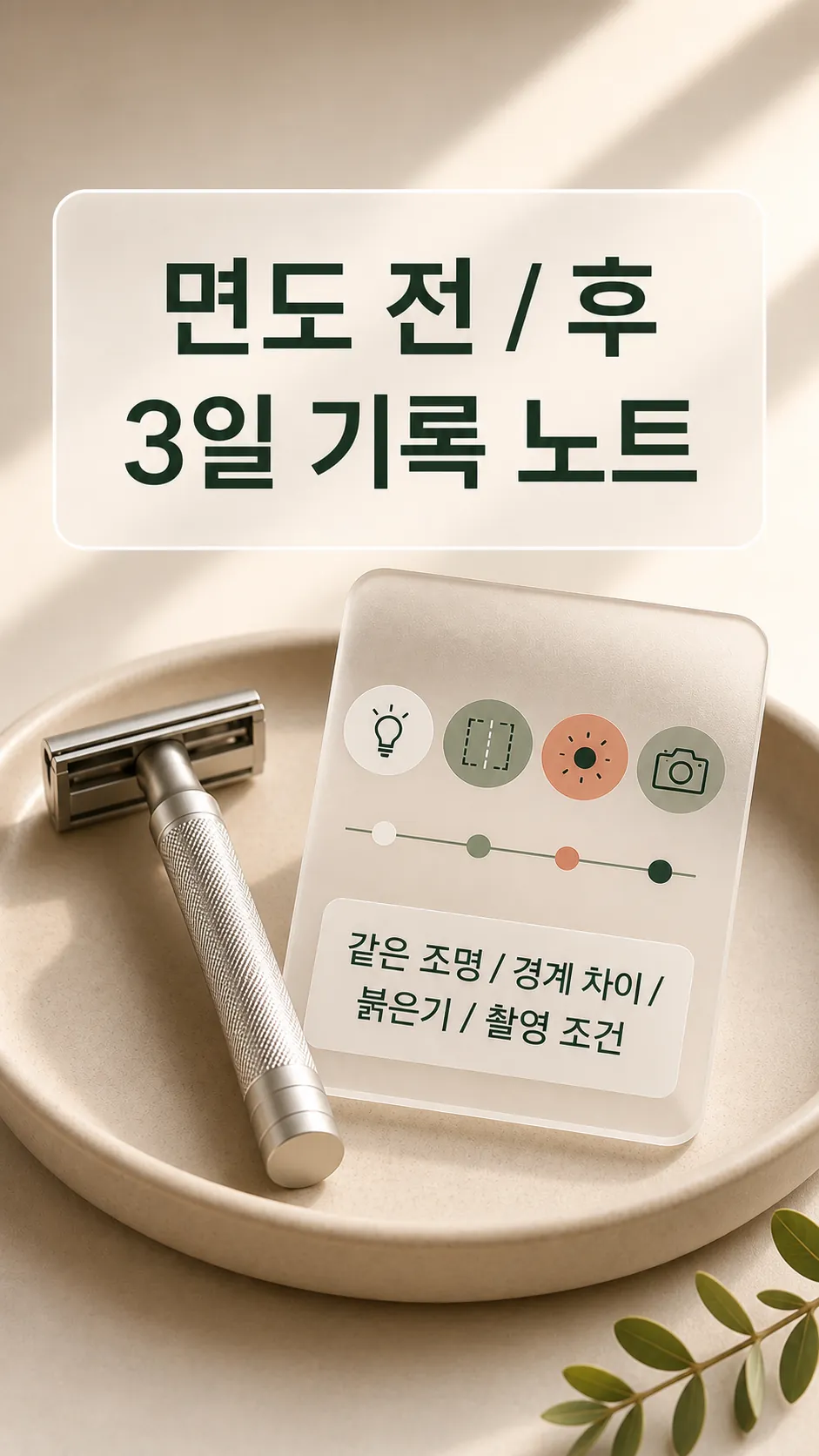 면도 전·후 3일 기록 노트 클로즈업