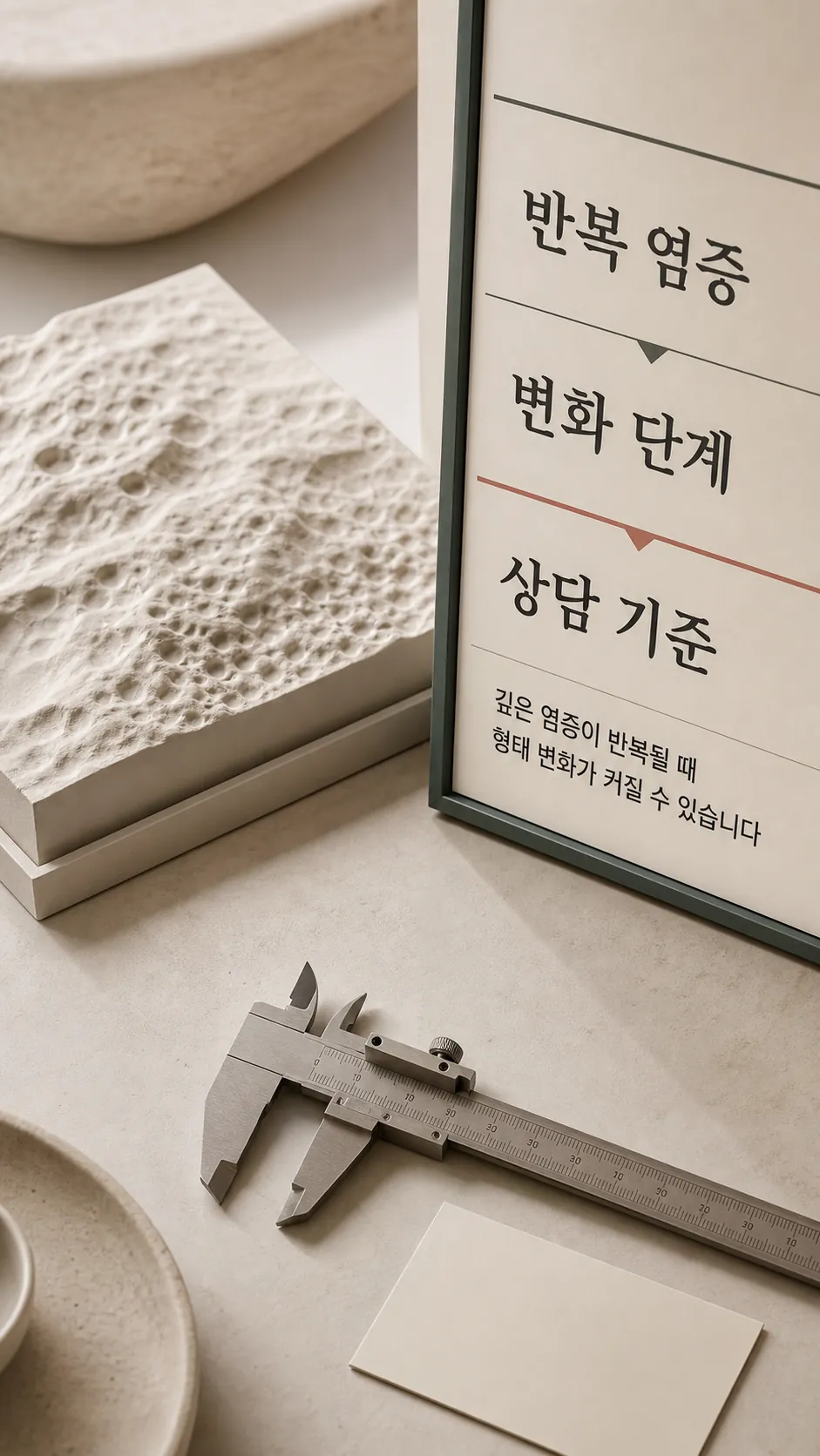 피부 질감 매크로와 캘리퍼 기준 도구