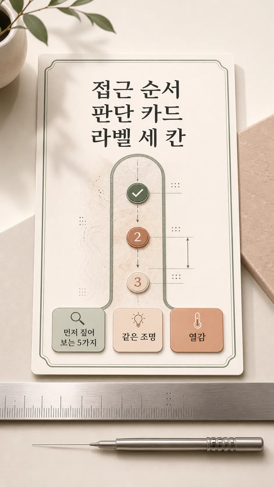 접근 순서 판단 카드 라벨 세 칸