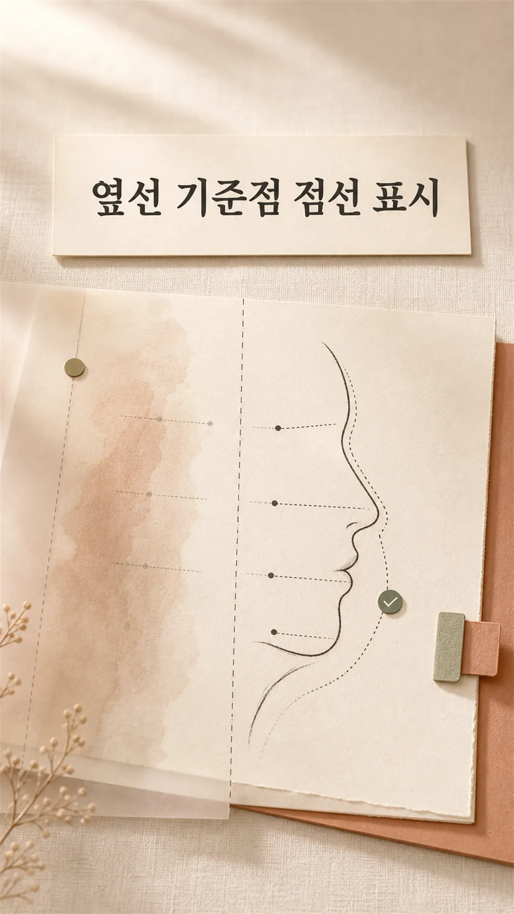 옆선 기준점 점선 표시