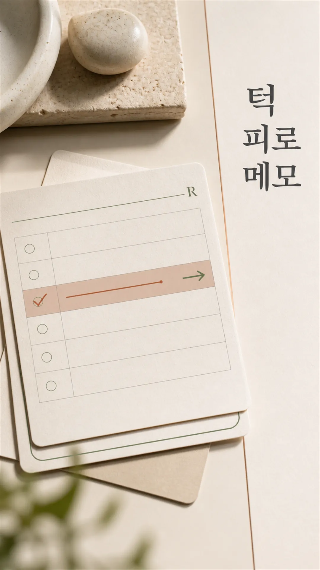 턱 피로 메모 정물