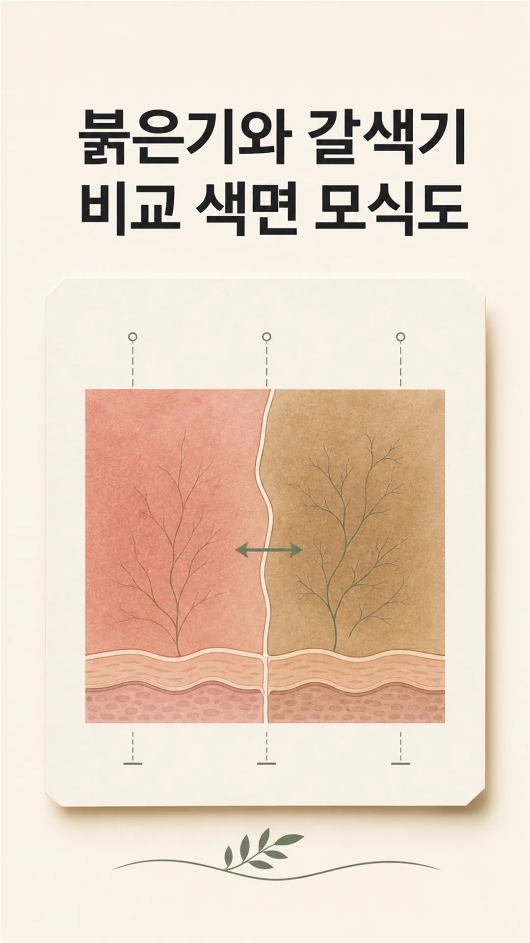 붉은기와 갈색기 비교 색면 모식도