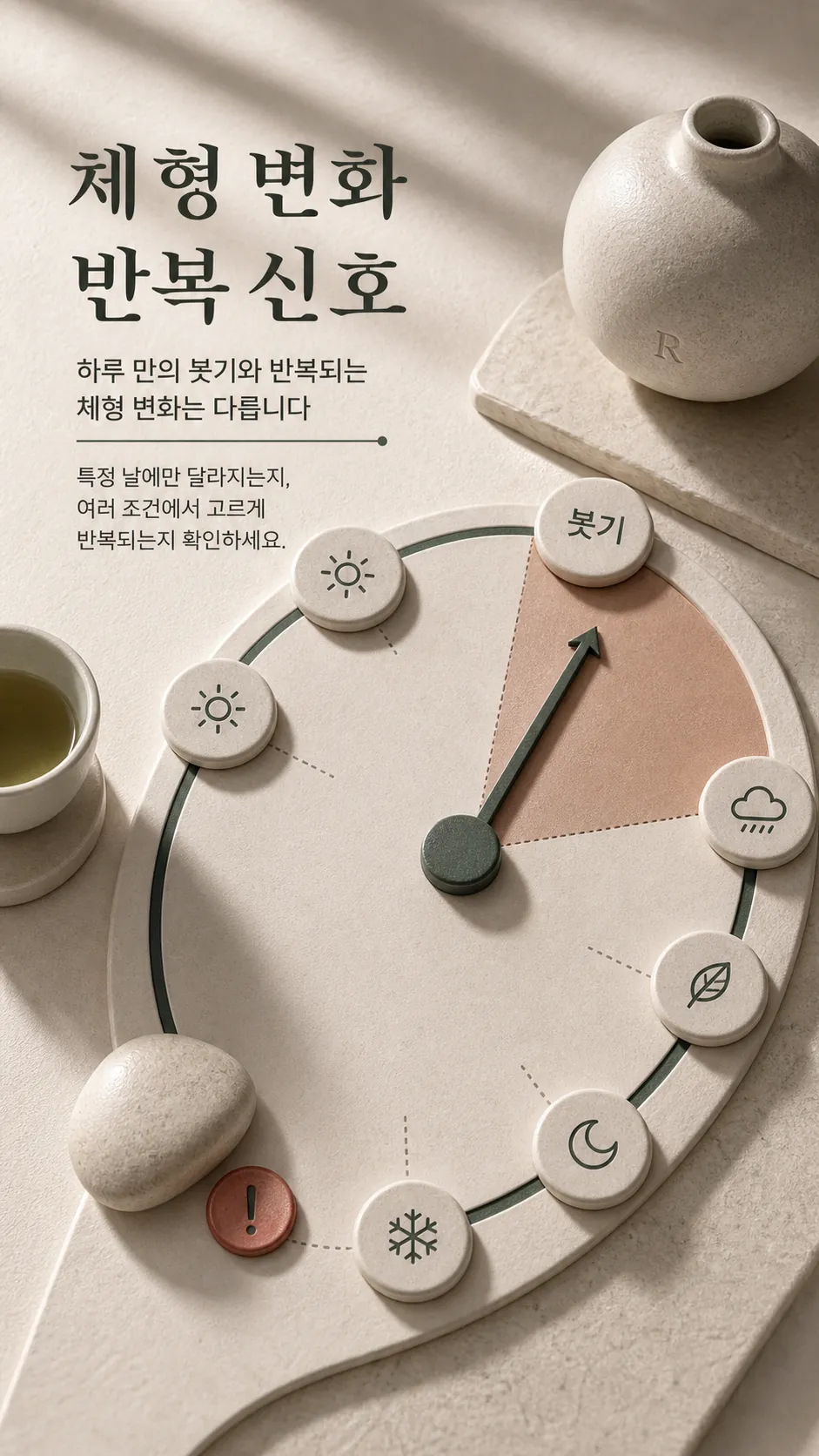 식사 전 생활 루틴 선택 장면