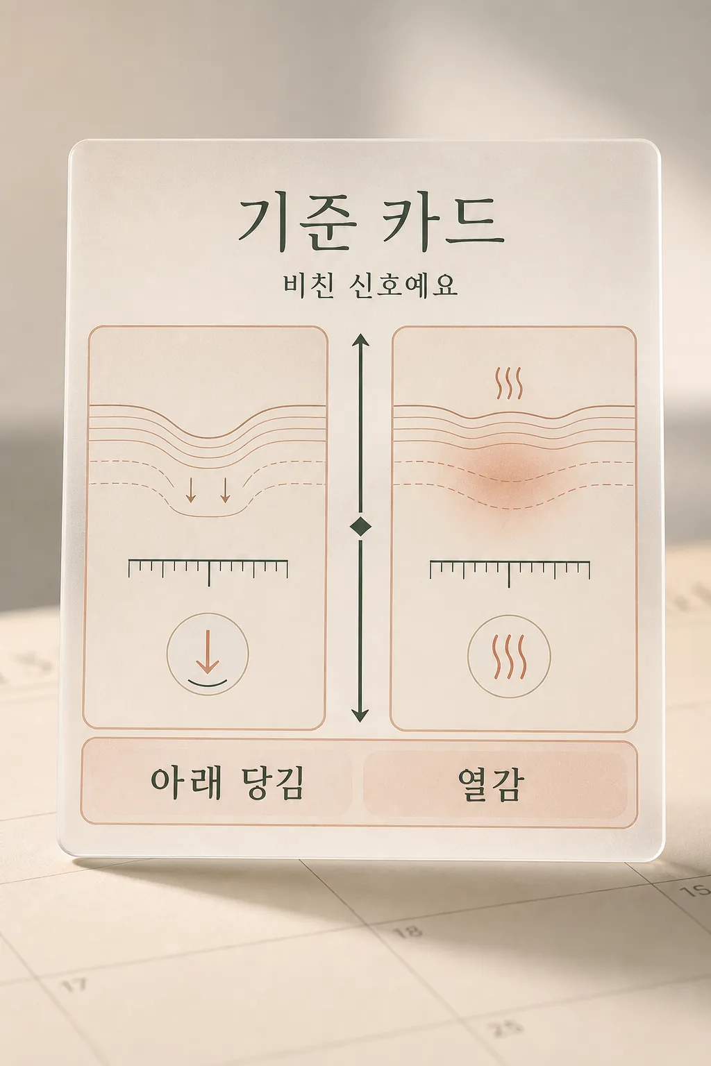 회복 반응 비교 항목을 정리한 기준 카드