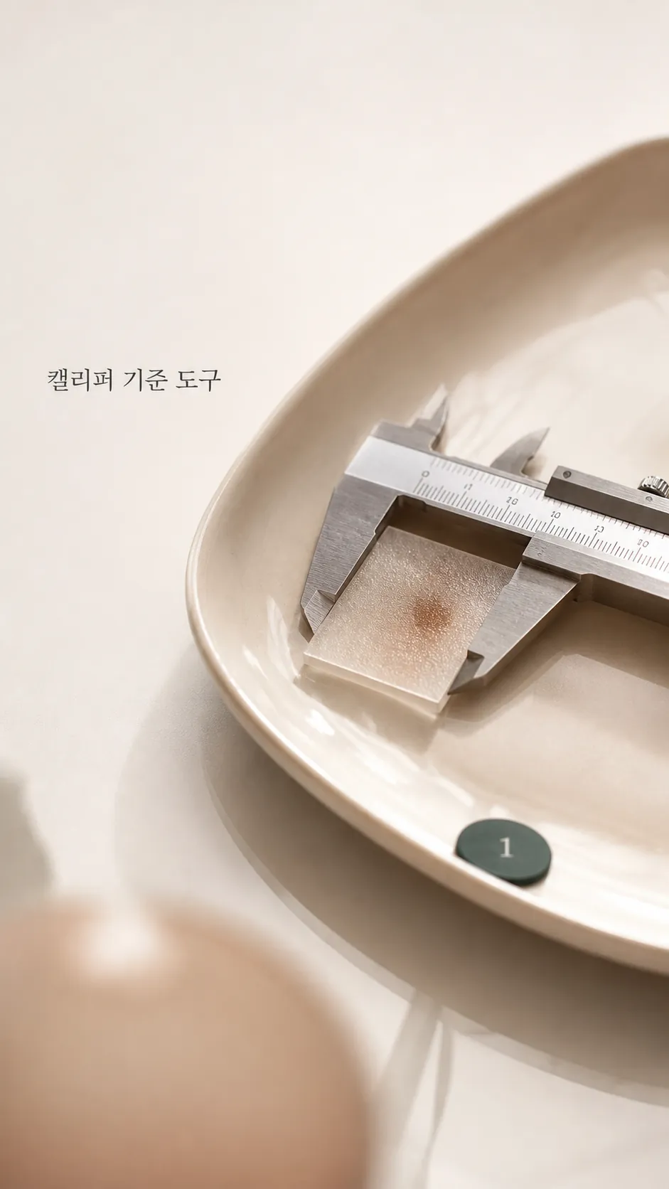 피부 질감 매크로와 캘리퍼 기준 도구