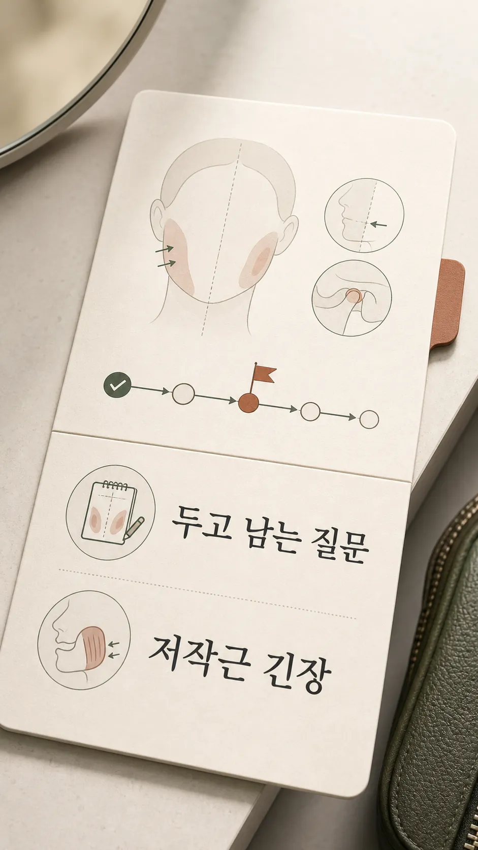 아침과 저녁 얼굴 인상 변화를 적어 둔 주간 기록 타임라인