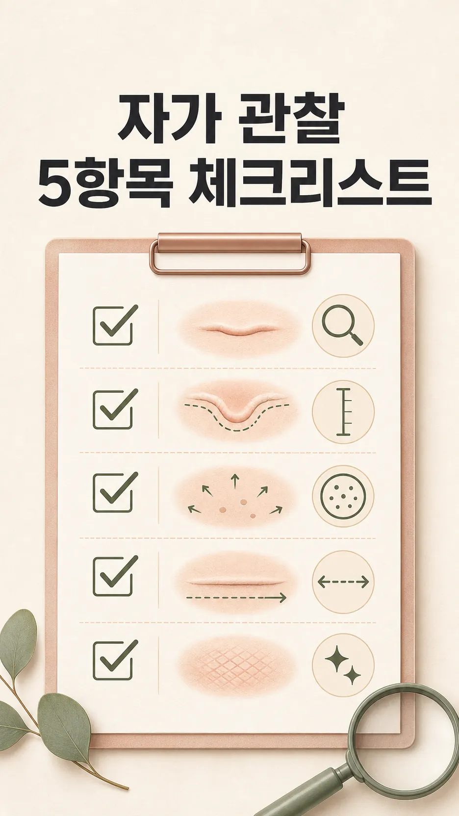 자가 관찰 5항목 체크리스트