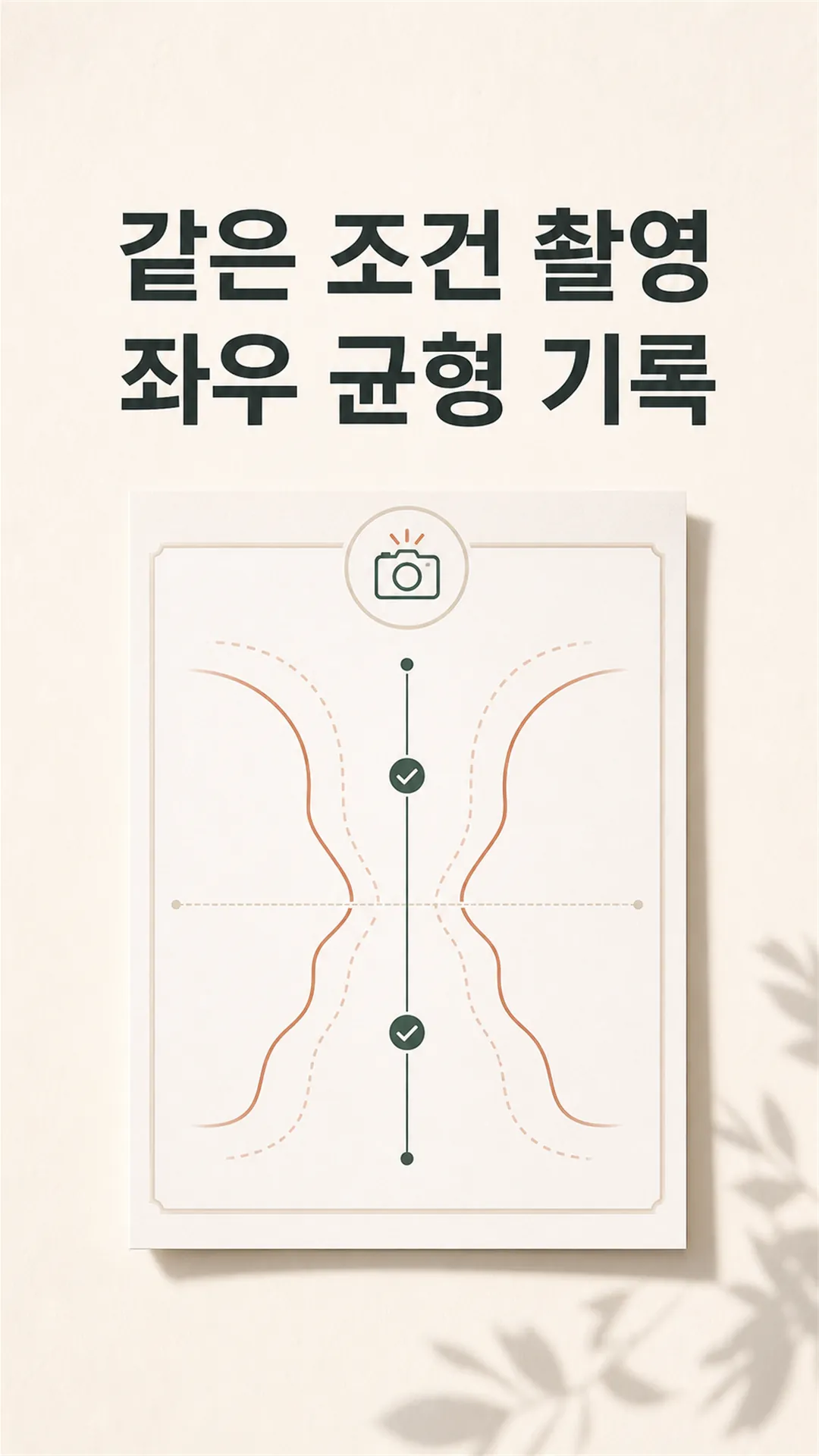 같은 조건 촬영 좌우 균형 기록 노트