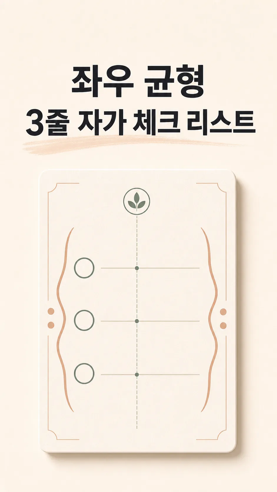 좌우 균형 3줄 자가 체크 리스트