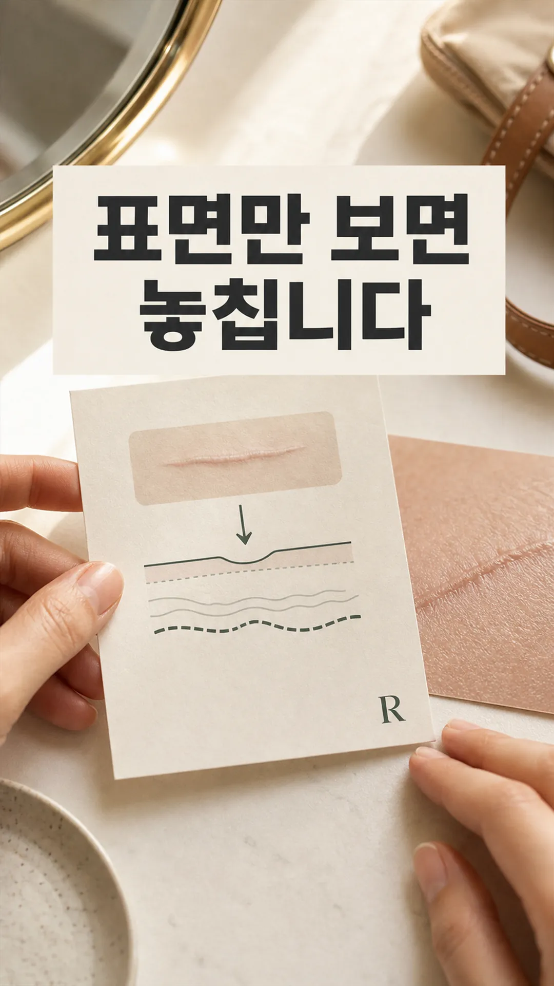 행사 앞두고 거울 보는 뒷모습