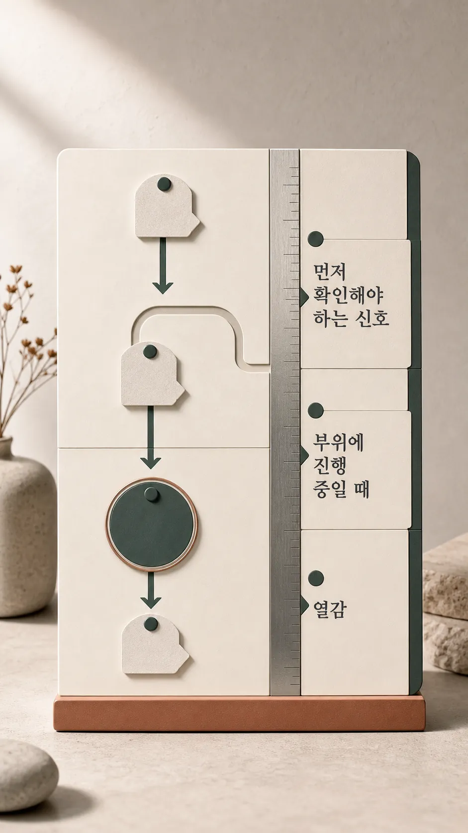 회복 시점과 주의 신호 단계 타임라인
