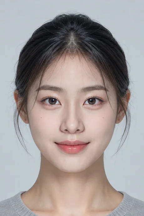 오른쪽 반을 거울처럼 복제해 맞춘 얼굴